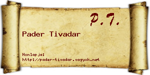 Pader Tivadar névjegykártya